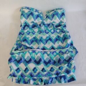 Pink Envelope Strapless Patterned 2-Piece Swimsuit (J90)